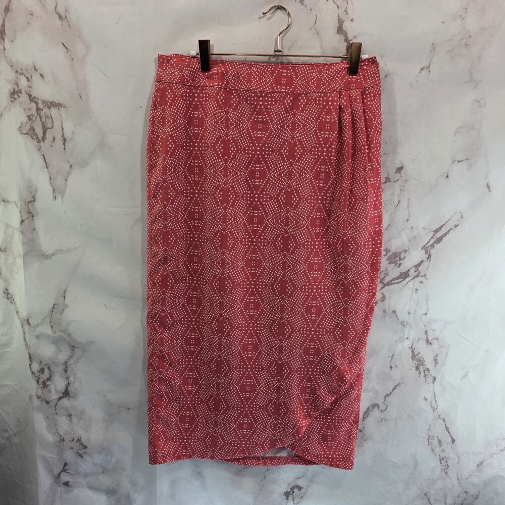 RIP SKIRT Hawaii Womens Small X 31 Pink White Wrap Ripskirt Midi Long Length 3 4